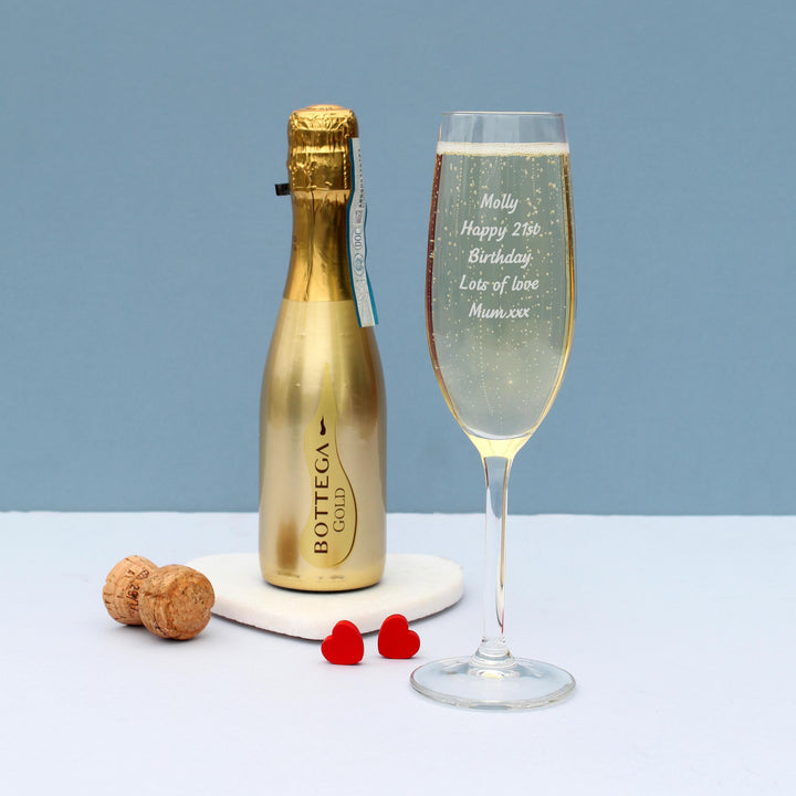 Personalised Flute &amp; Mini Gold Bottega Prosecco Set – alternative view