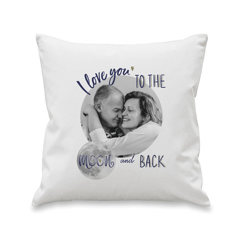 Personalised Moon & Back Photo Upload Cushion