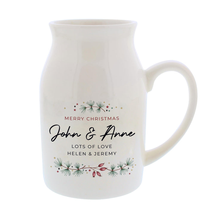 Personalised Christmas Flower Jug – alternative view