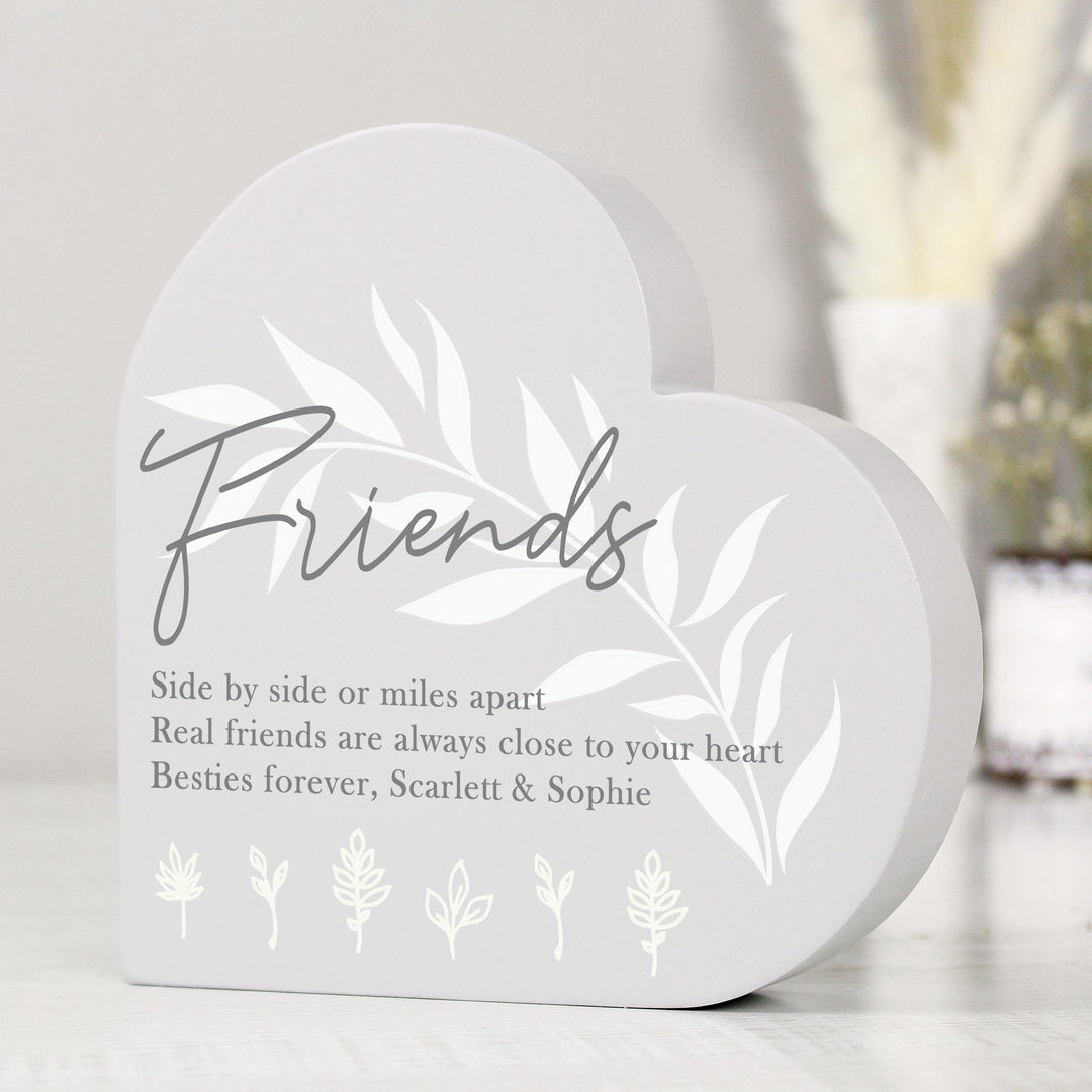 Personalised Leaf Decor Free Standing Heart Ornament – alternative view