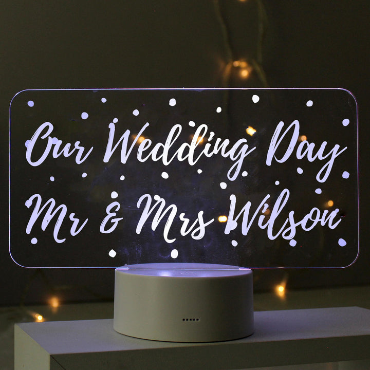 Personalised Polka-dot Message LED Colour Changing Night Light – alternative view