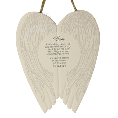 Personalised In Loving Memory Ceramic Wings