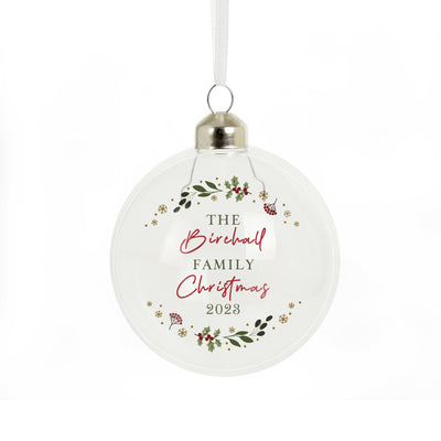 Personalised Christmas Glass Bauble