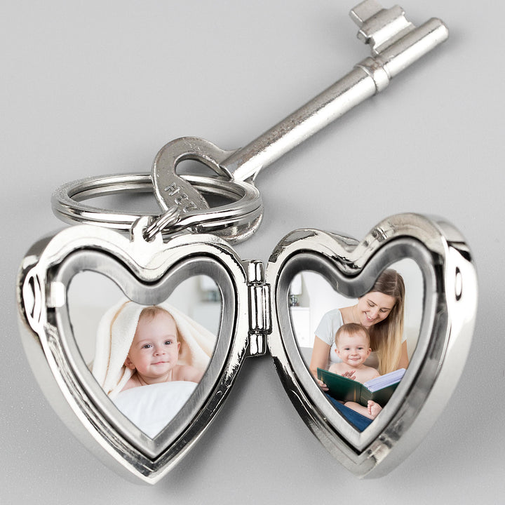 Personalised Heart Photoframe Keyring – alternative view