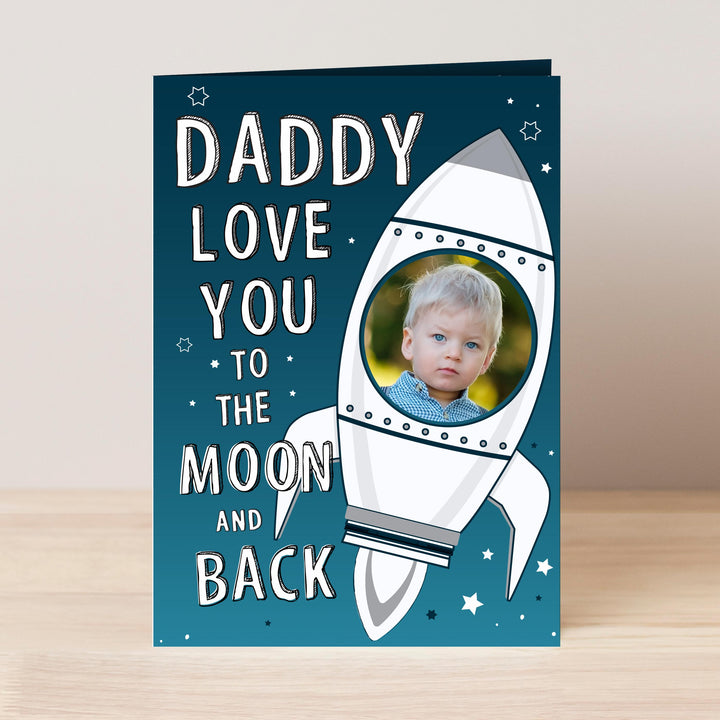 Personalised Moon &amp; Back Photo Upload Card, The Personal Shop, personalised gifts