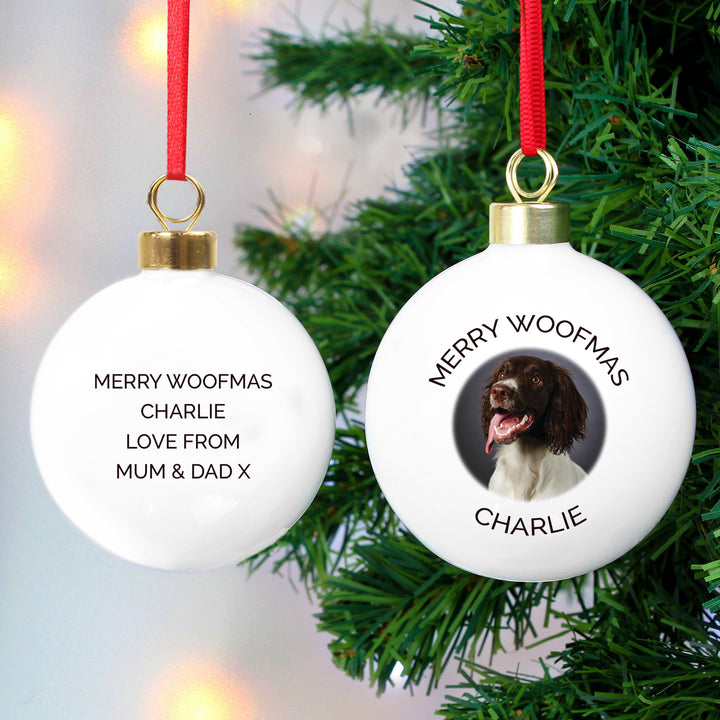 Personalised Photo Upload Bauble – alternative view