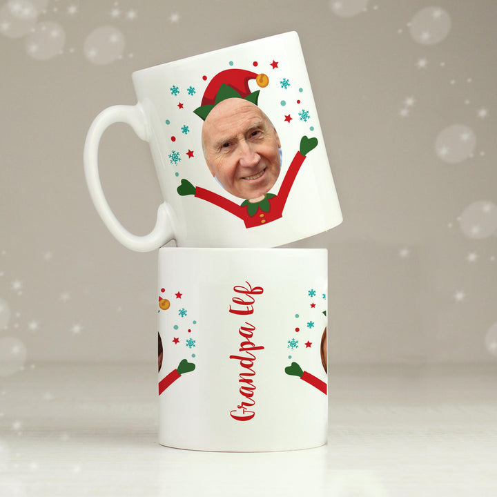 Personalised Photo Upload Christmas Elf Mug - alternative view