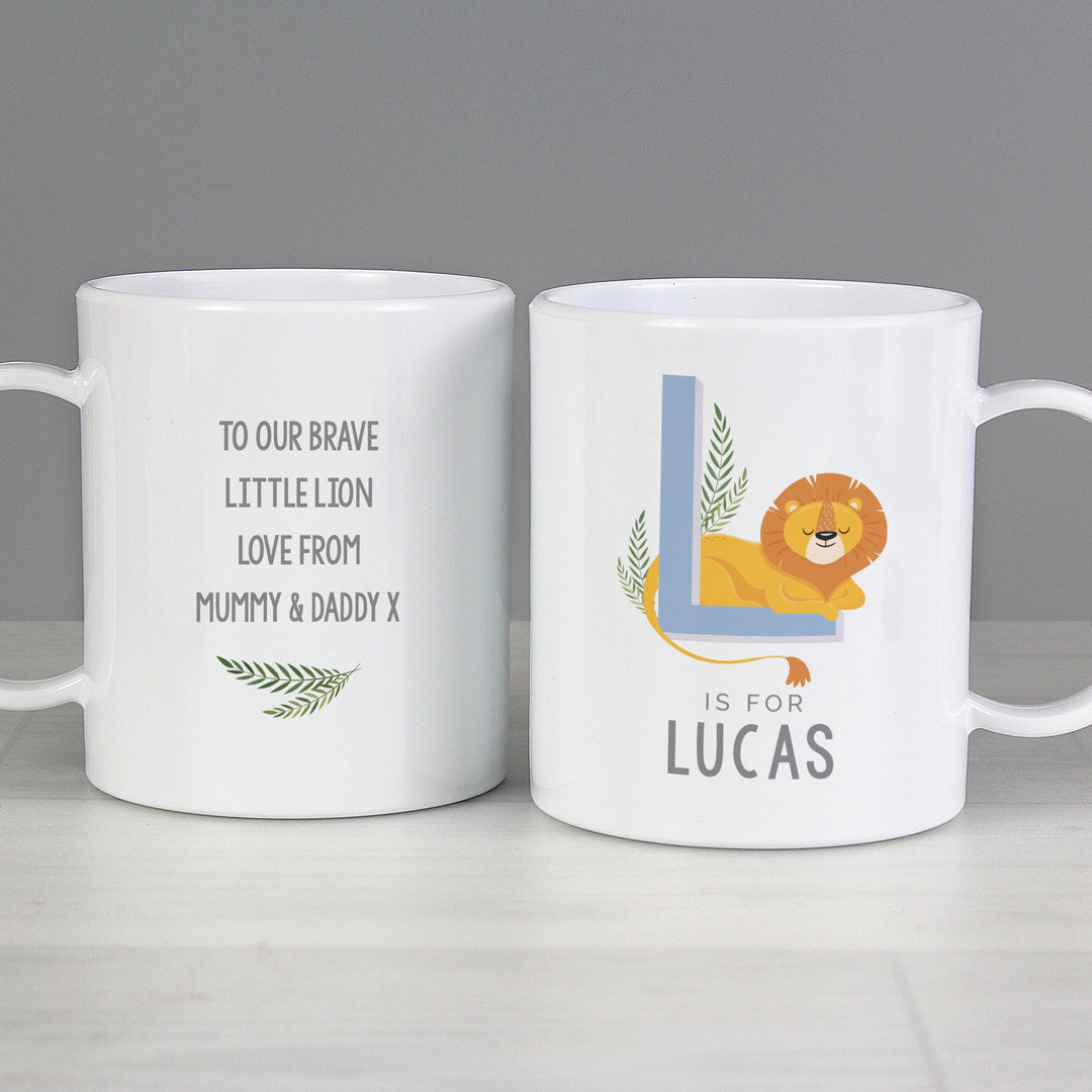 Personalised Animal Alphabet Plastic Mug – alternative view