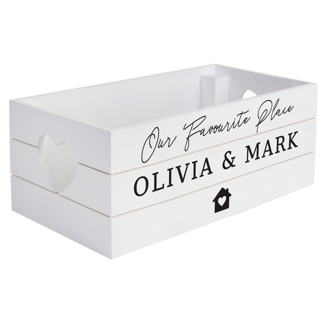 Personalised Home White Wooden Crate – alternative view