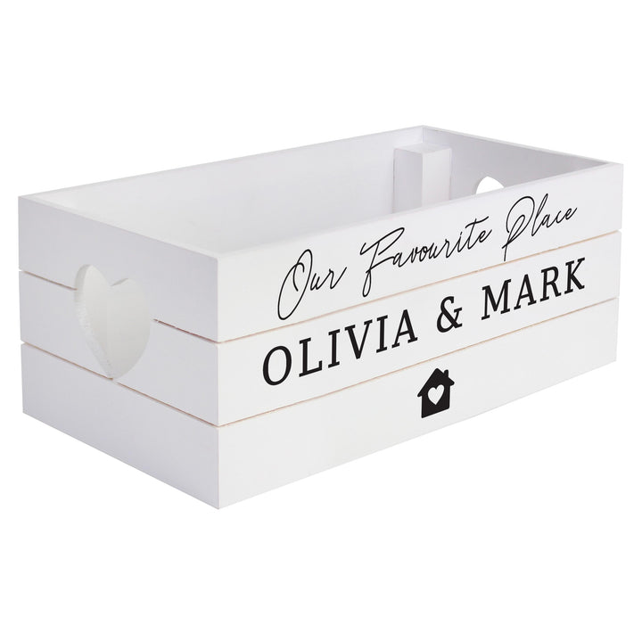 Personalised Home White Wooden Crate – alternative view