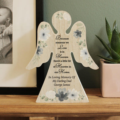 Personalised Memorial Wooden Angel Ornament