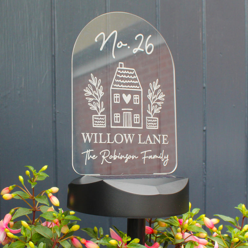 Personalised Home Outdoor Solar Light