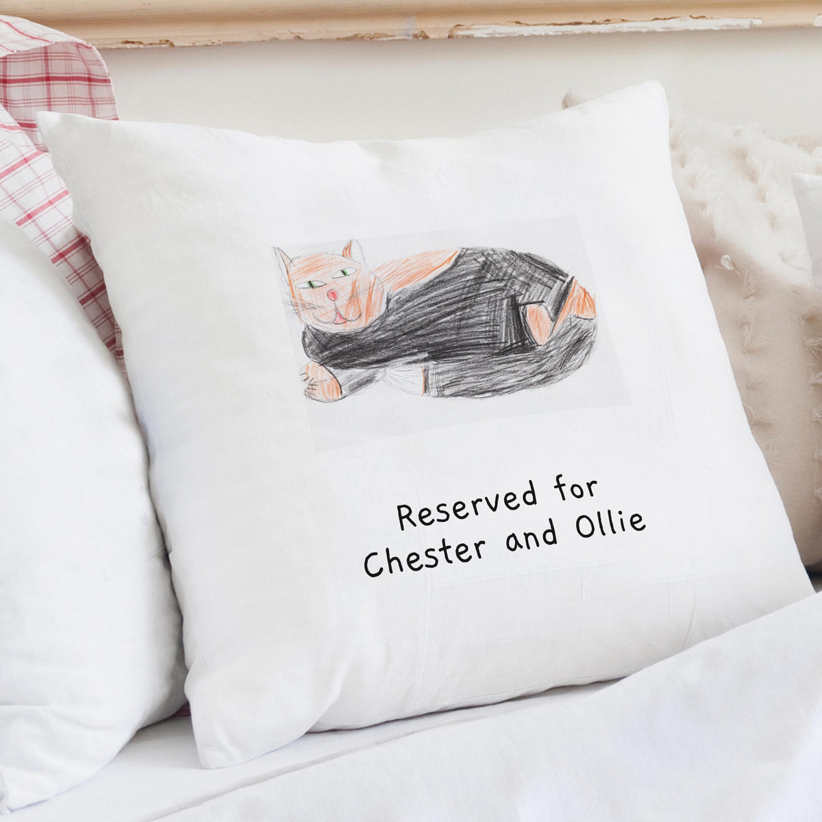 Personalised Childrens Drawing Photo Upload Cushion - alternative view