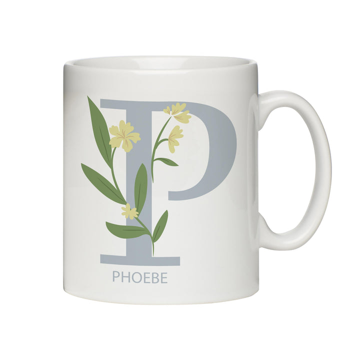 Personalised Floral Initial Mug – alternative view