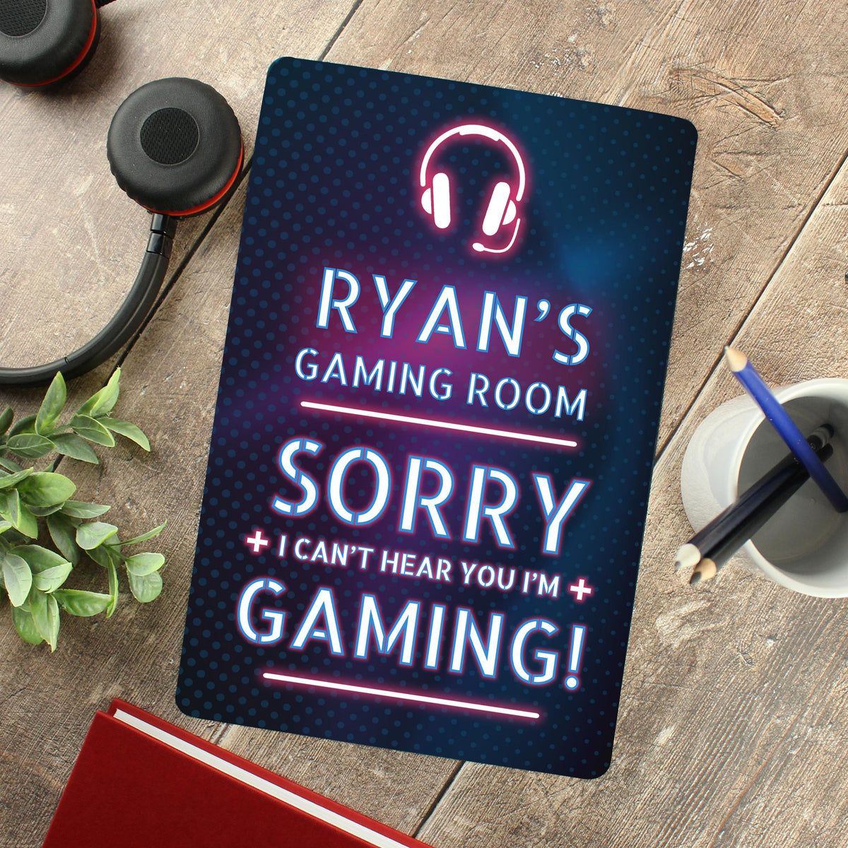 Personalised Gamer Warning Metal Sign – alternative view