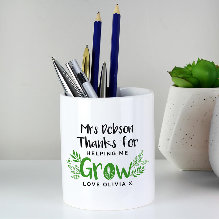 Personalised Thanks For Helping Me Grow Ceramic Storage Pot – alternative view