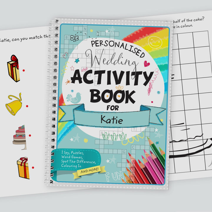 Personalised Wedding Activity A5 Notebook – alternative view