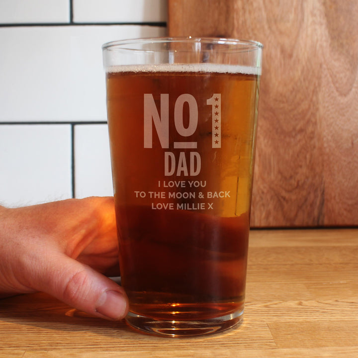 Personalised No. 1 Pint Glass – alternative view