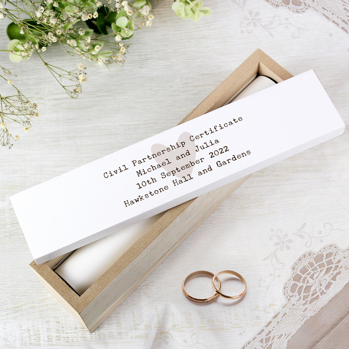 Personalised Free Text Wooden Certificate Holder – alternative view