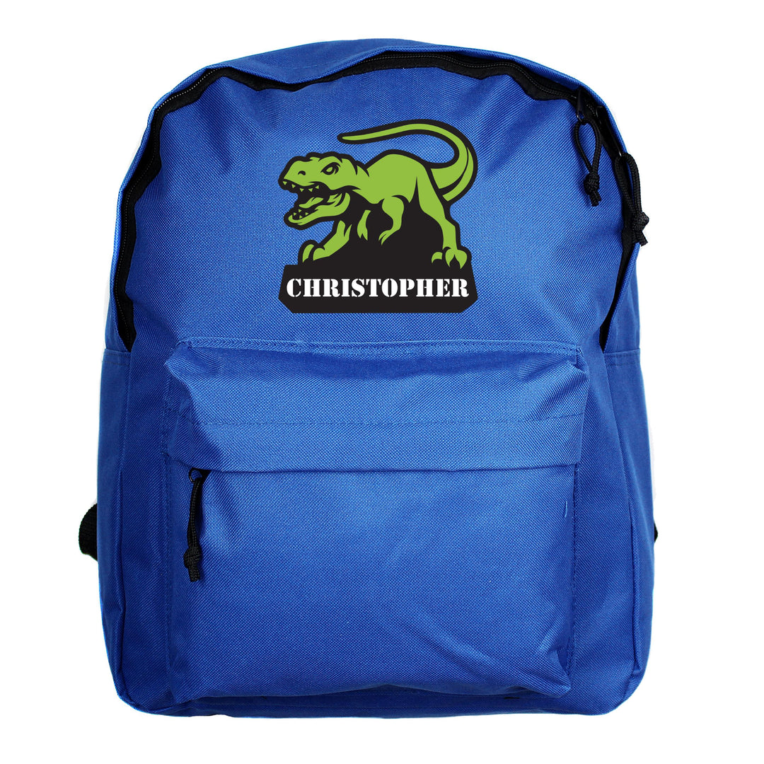Personalised Dinosaur Blue Backpack – alternative view