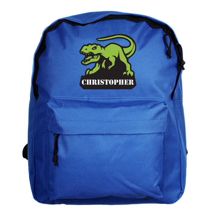 Personalised Dinosaur Blue Backpack – alternative view