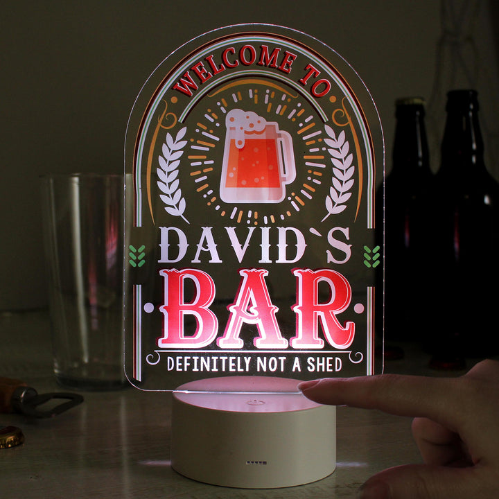 Personalised Welcome To... Bar LED Colour Changing Night Light – alternative view
