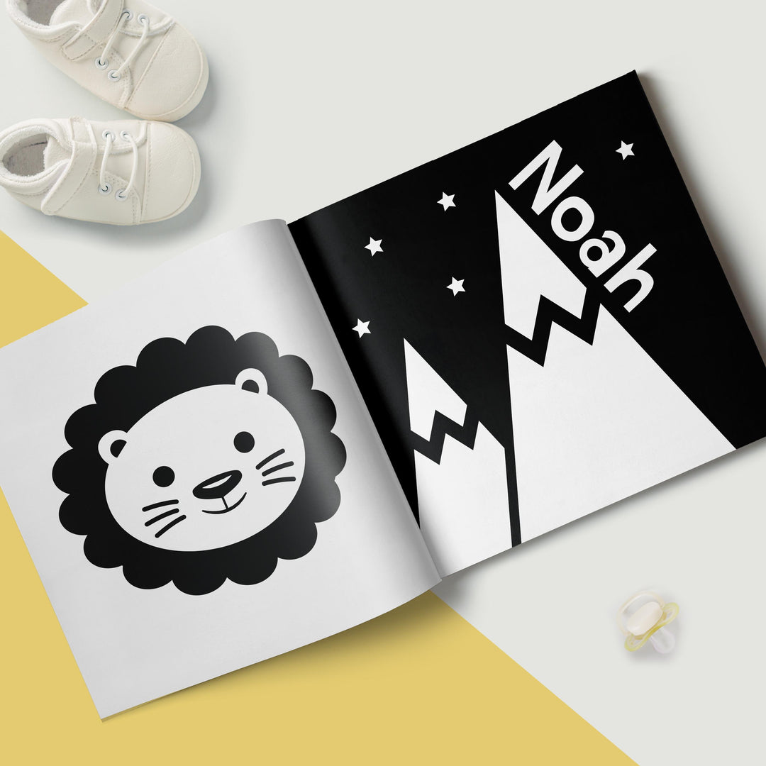 Personalised High Contrast Black and White Baby Book - alternative view