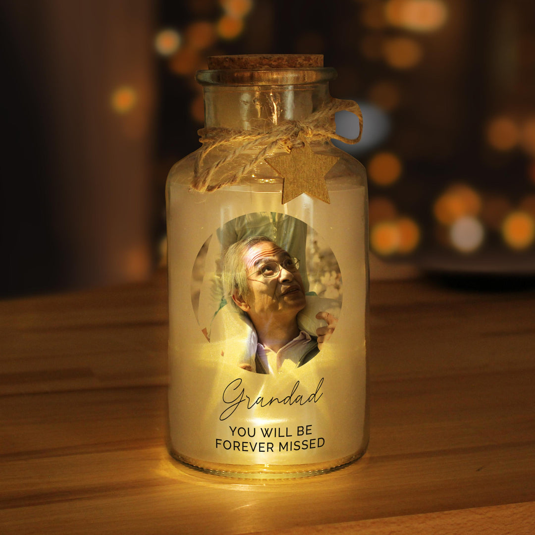 Personalised Photo Upload LED Glass Jar - alternative view