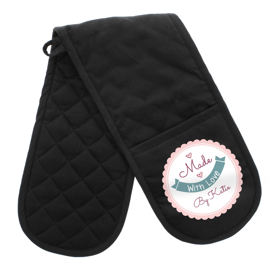Personalised Made with Love Oven Gloves – alternative view