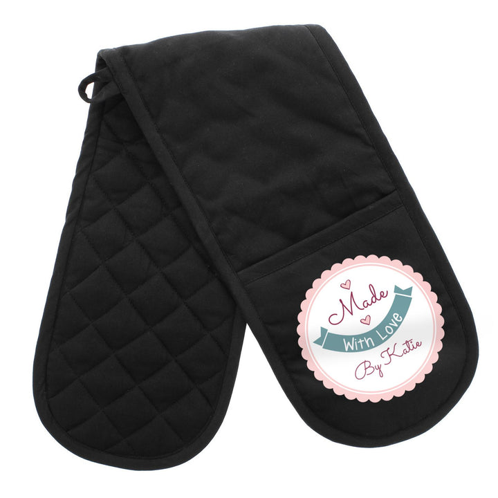 Personalised Made with Love Oven Gloves – alternative view