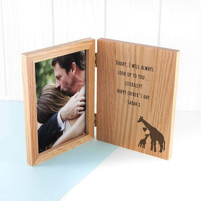 Treat Engraved Father's Day Giraffe Book Photo Frame