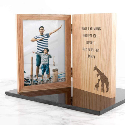 Treat Engraved Father's Day Giraffe Book Photo Frame