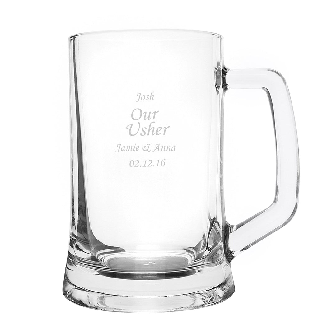 Personalised Memento Glasses &amp; Barware Engraved Personalised Glass Pint Stern Tankard