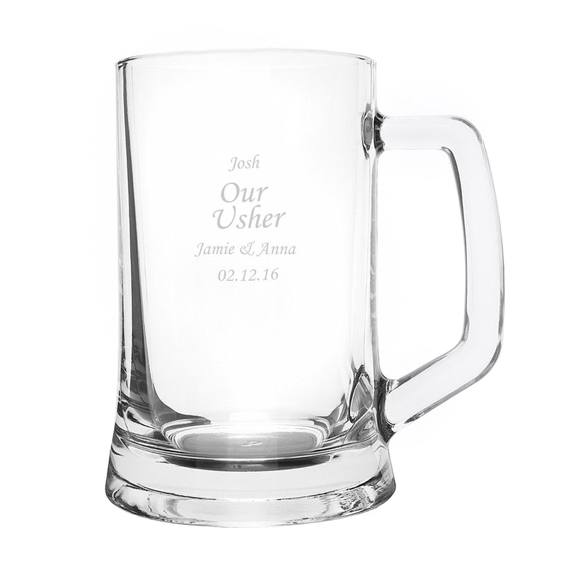 Personalised Memento Glasses & Barware Engraved Personalised Glass Pint Stern Tankard
