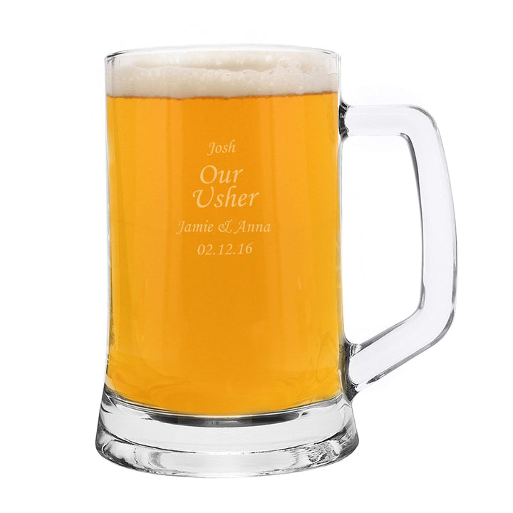 Personalised Memento Glasses &amp; Barware Engraved Personalised Glass Pint Stern Tankard
