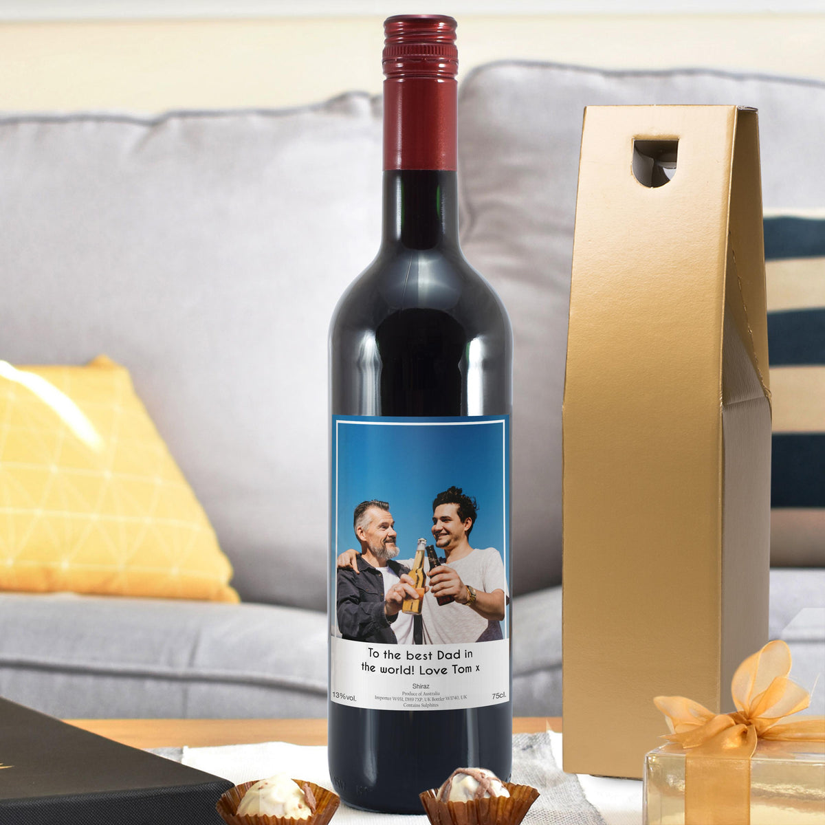 Personalised Photo Upload Red Wine, The Personal Shop, personalised gifts