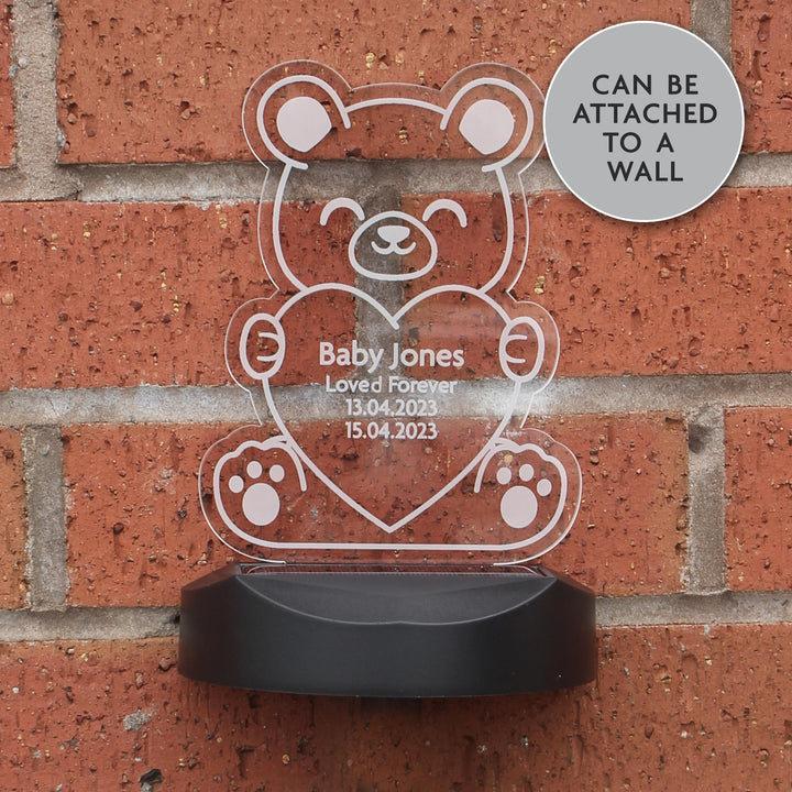 Personalised Bear Memorial Outdoor Solar Light – alternative view