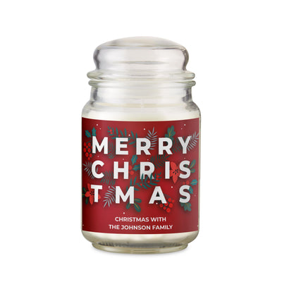 Personalised Christmas Large Scented Jar Candle