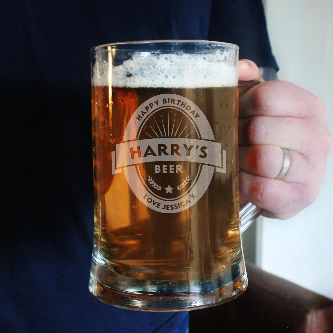 Personalised Beer Label Pint Stern Tankard – alternative view