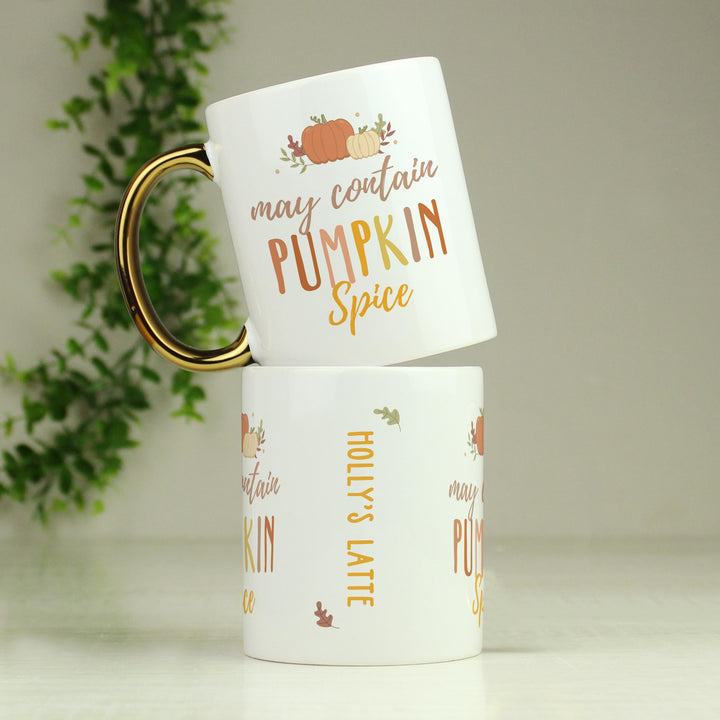 Personalised Pumpkin Spice Gold Handle Mug – alternative view