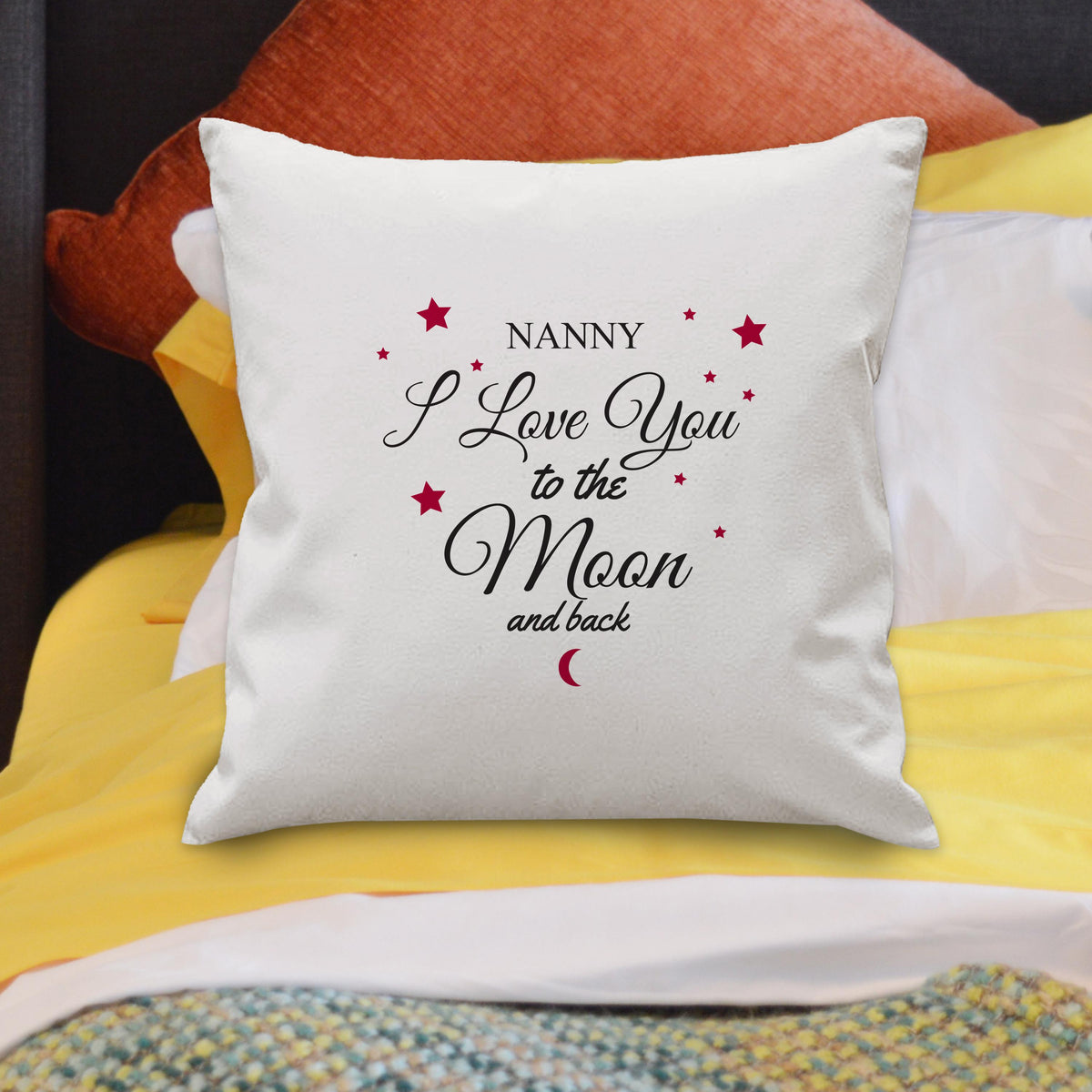Personalised To The Moon & Back White Cushion, The Personal Shop, personalised gifts