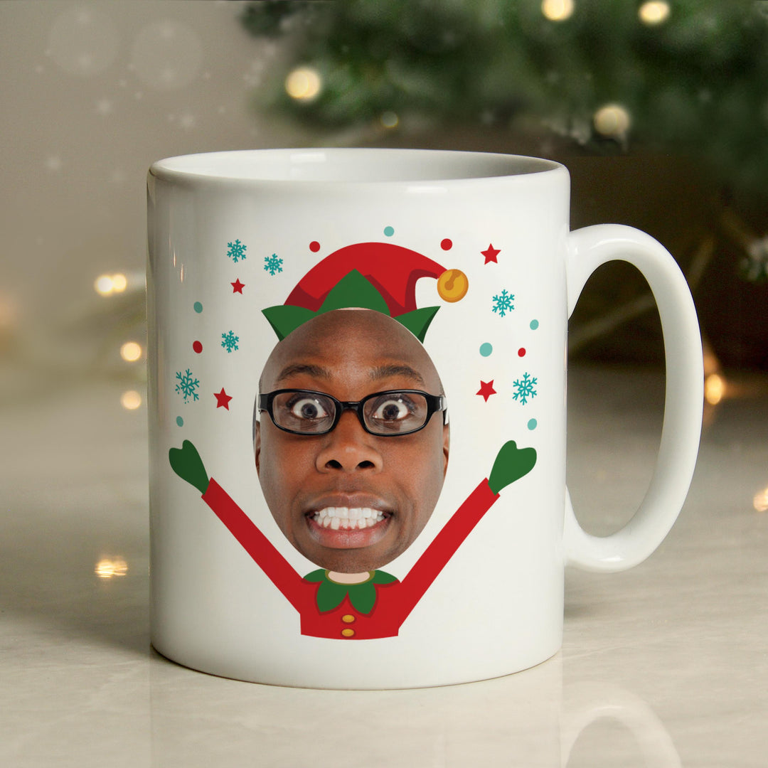 Personalised Photo Upload Christmas Elf Mug - alternative view