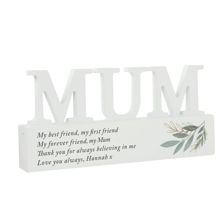Personalised Botanical Wooden Mum Ornament, The Personal Shop, personalised gifts