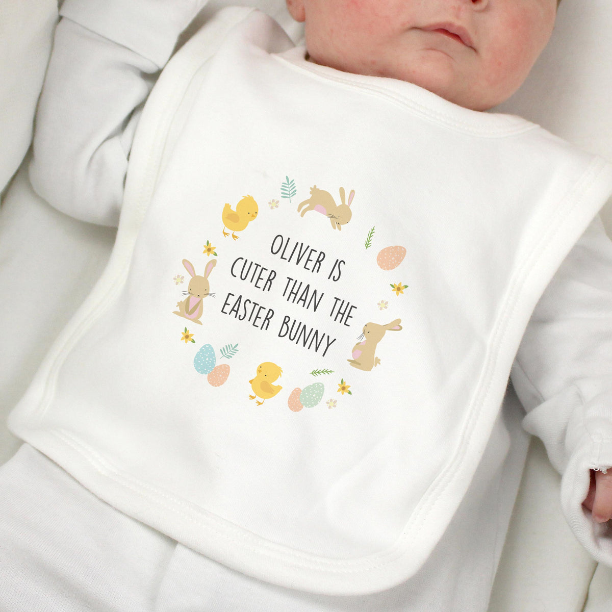 Personalised Easter Babys Bib, The Personal Shop, personalised gifts