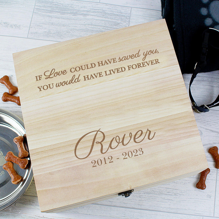 Personalised Dog Memorial Large Wooden Keepsake Box – alternative view