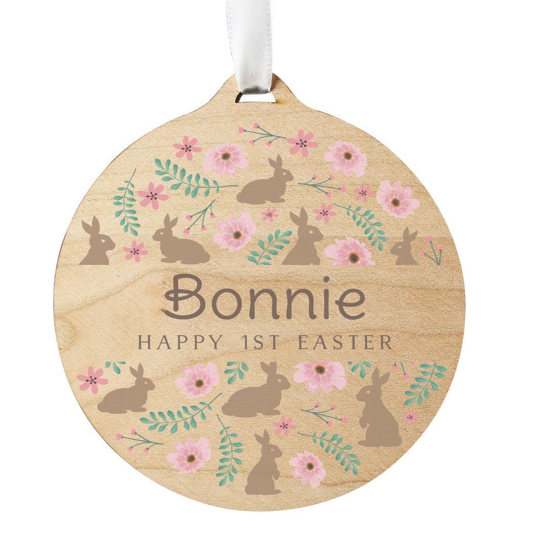 Personalised Easter Round Wooden Decoration – alternative view