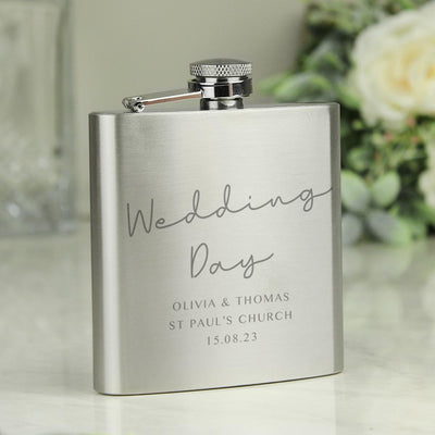 Personalised Message Wedding Party Hip Flask