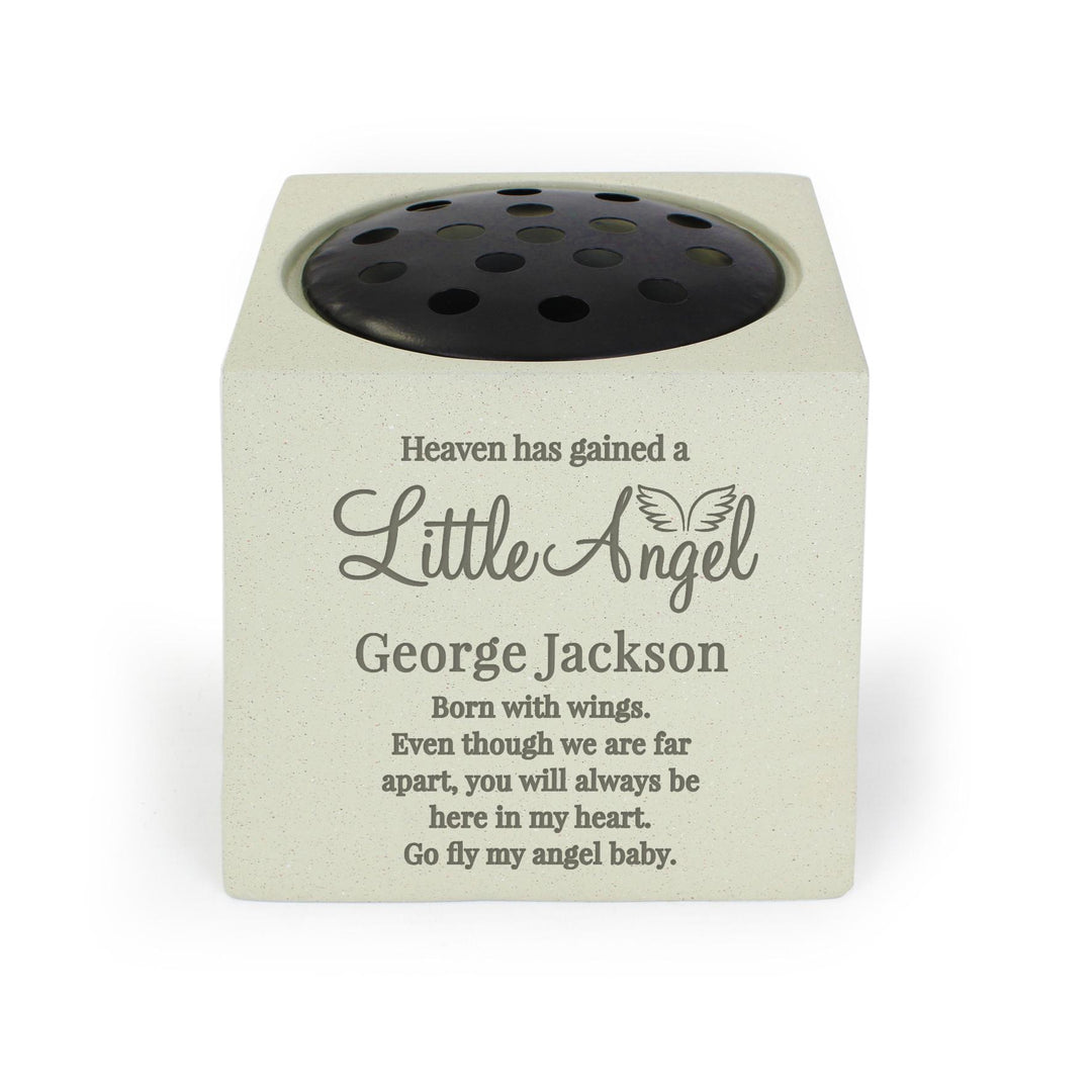 Personalised Little Angel Memorial Vase – alternative view