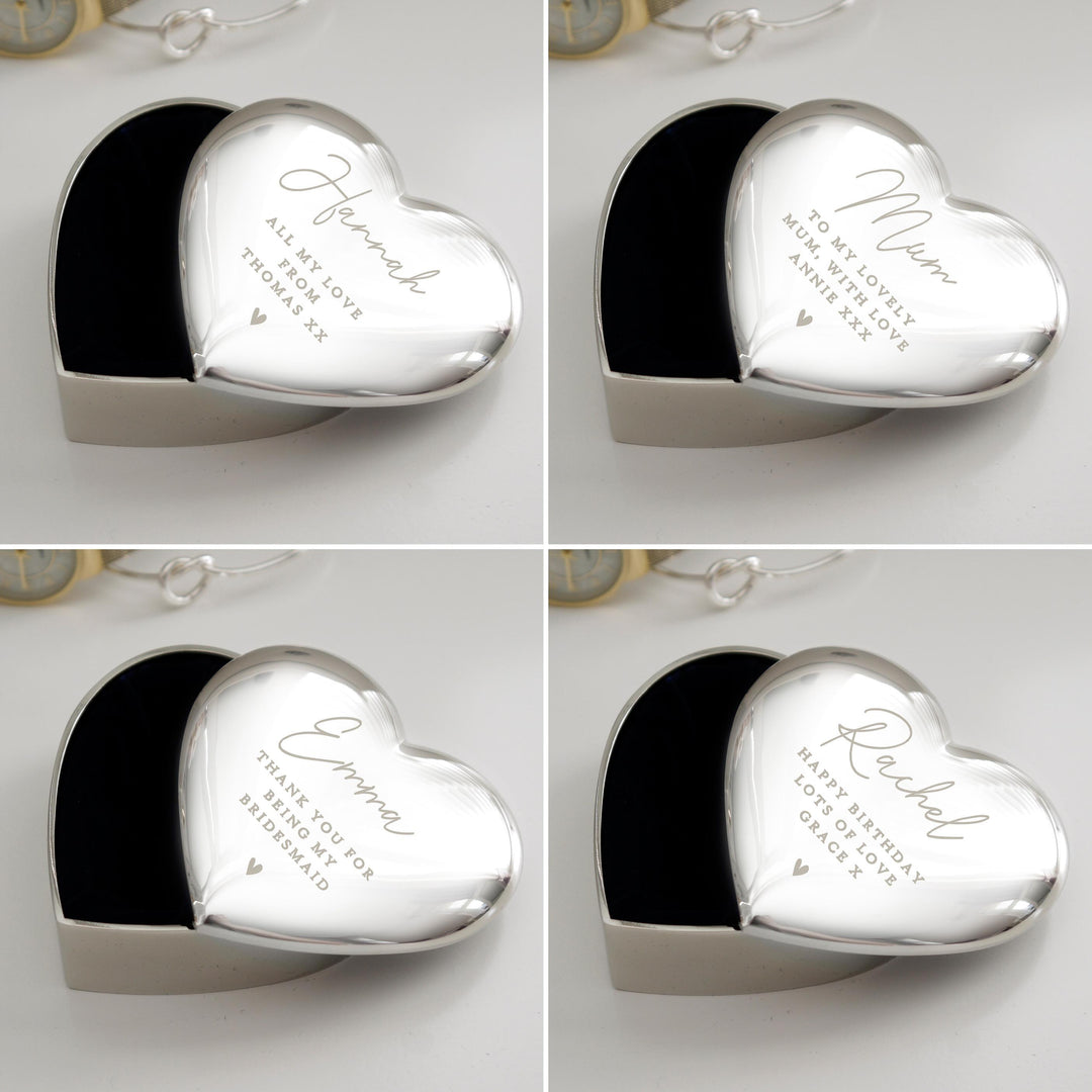 Personalised Name and Message Heart Trinket Box – alternative view