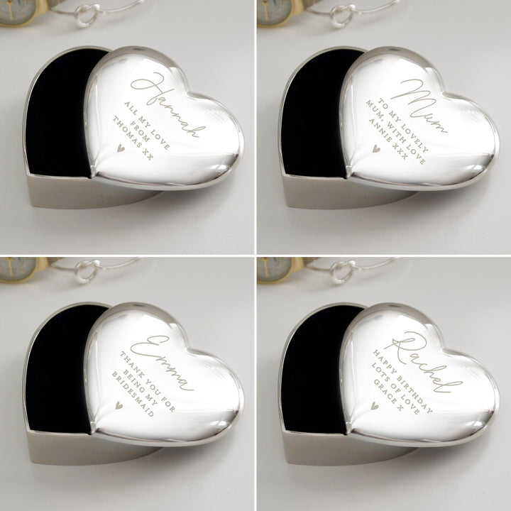 Personalised Name and Message Heart Trinket Box – alternative view